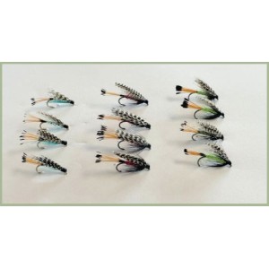 12 Wet Flies - Teal and Red, Teal and Green, Teal Blue and Silver