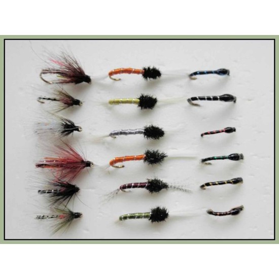 Buzzer fishing flies, mixed pack, for fly fishing Troutflies UK