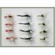 12 Parachute Dries - Olive Para, Black Gnat Para, Red Ant